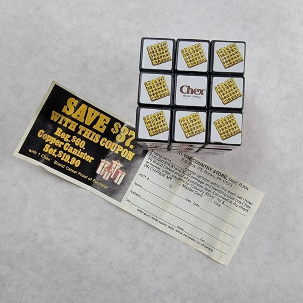 Vintage 1980s‎ Chex Cereal Rubik's Cube Rubix Ralston Premium Promo with Box